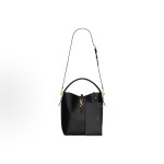 SAINT LAURENT YSL LE37 Gold Logo Hook buckle opening and closing single-shoulder crossbody handbag for women, black